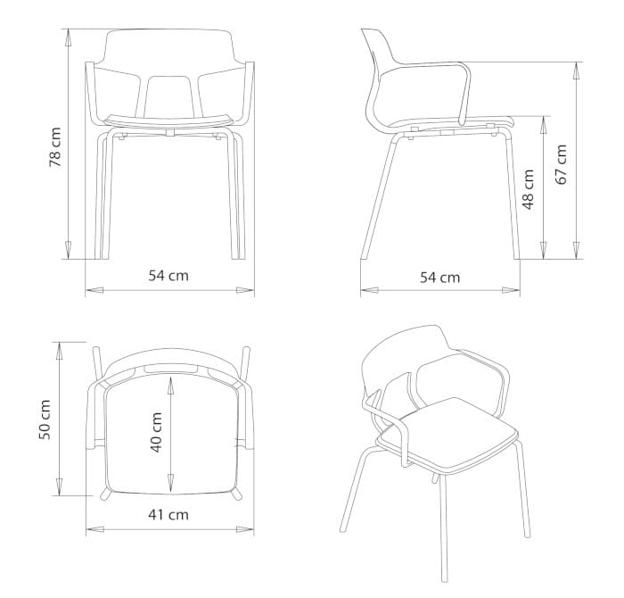 Стул из полипропилена с мягким сиденьем Et al Snap ARCH-00041180