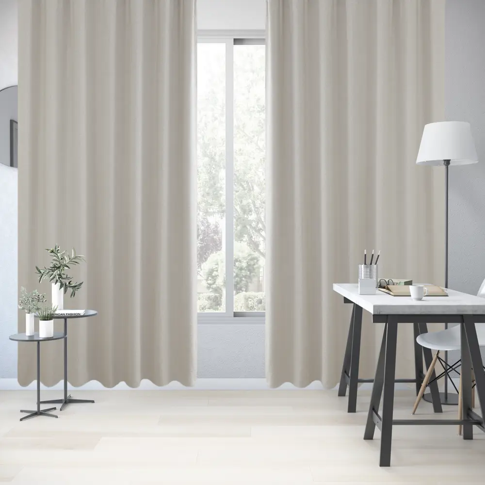 Штора на ленте Inspire Pskov 200x280 см цвет кремовый 88935317 STLM-2171409 