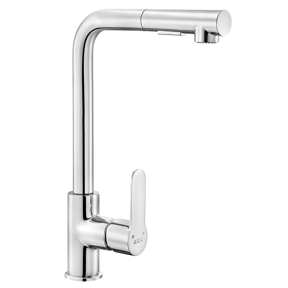 102118128  Спиральный смеситель для мойки Nita - L с ручным душем Eca 