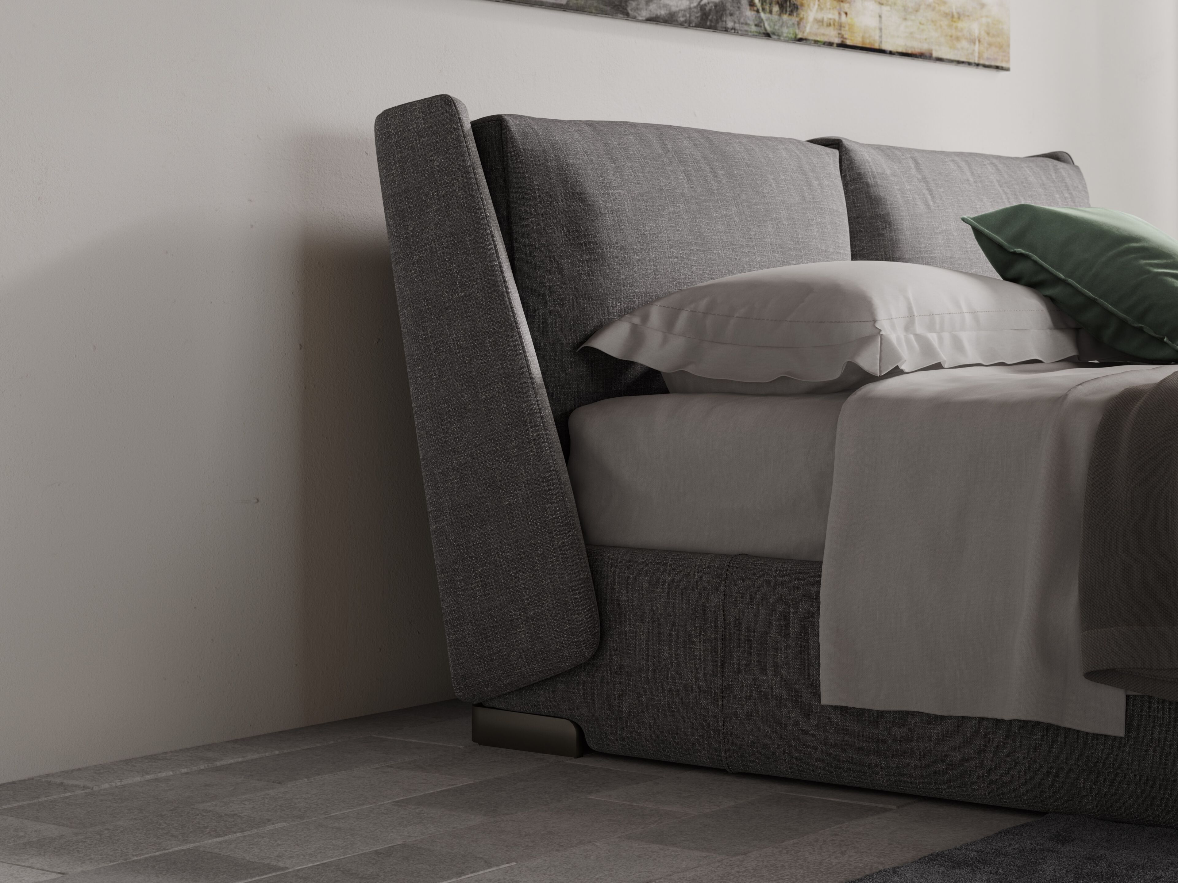 Двуспальная кровать с мягкой тканью Natuzzi Italia FENICE ARCH-00083402 - Вид №7