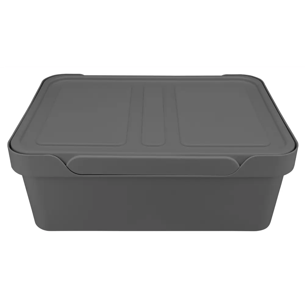 БЫТПЛАСТ Ящик Luxe с крышкой-полкой 12 л, серый 82905604 STLM-0037754 - Вид №2