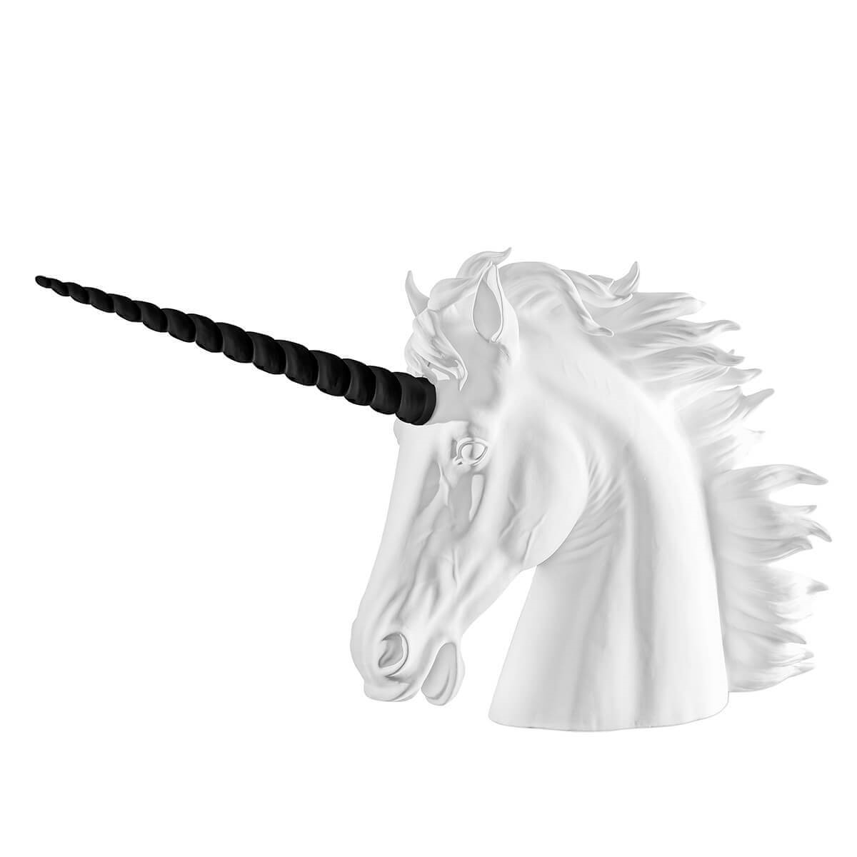 600242-WB ABHIKA ЕДИНОРОГ ГОЛОВА BISC. WHITE/BLACK 