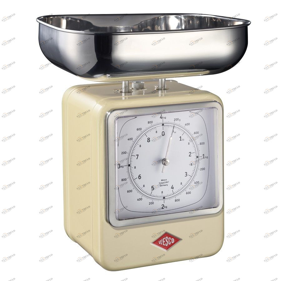 Весы с часами, кремовые Wesco 32220423