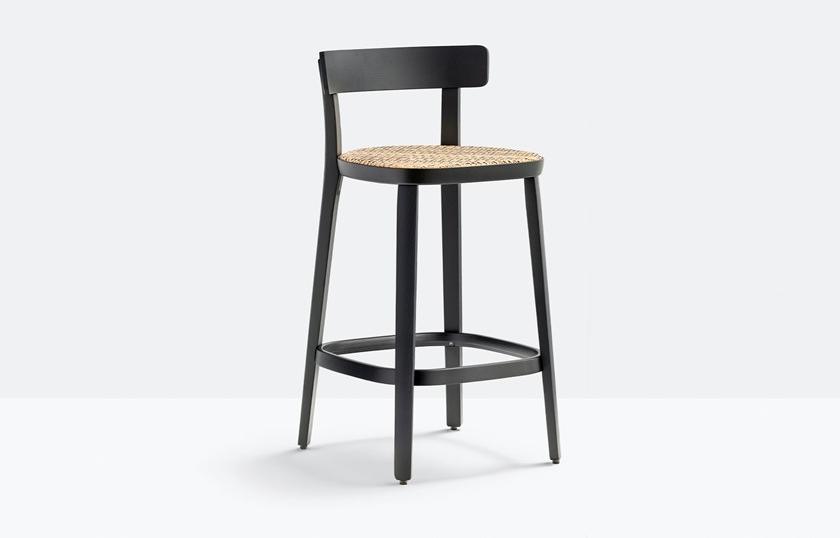 Pedrali Высокий табурет из ясеня с сиденьем из венской соломы Folk 2926 - Вид №1