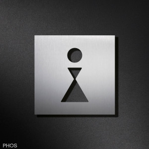 PS0401K Женский туалет с пиктограммой, 12 x 12 см PHOS