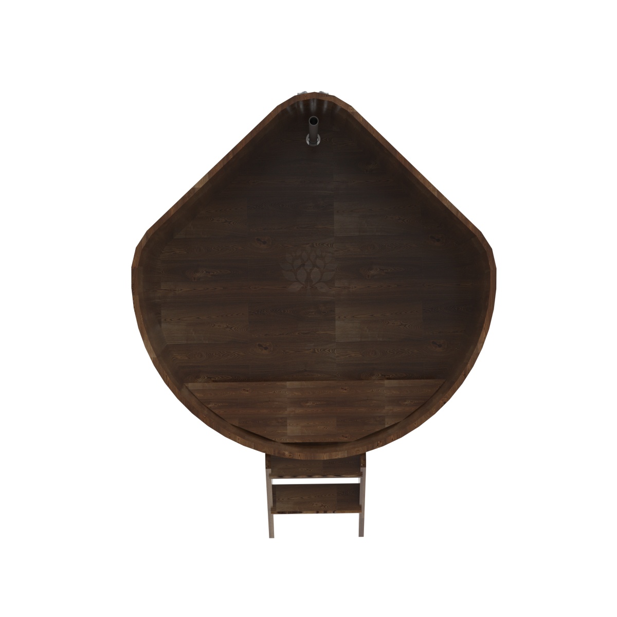 1583 Купель угловая из сращенных ламелей лиственницы 1,37х1,37х1,0 морёная Alyarus  - Вид №5