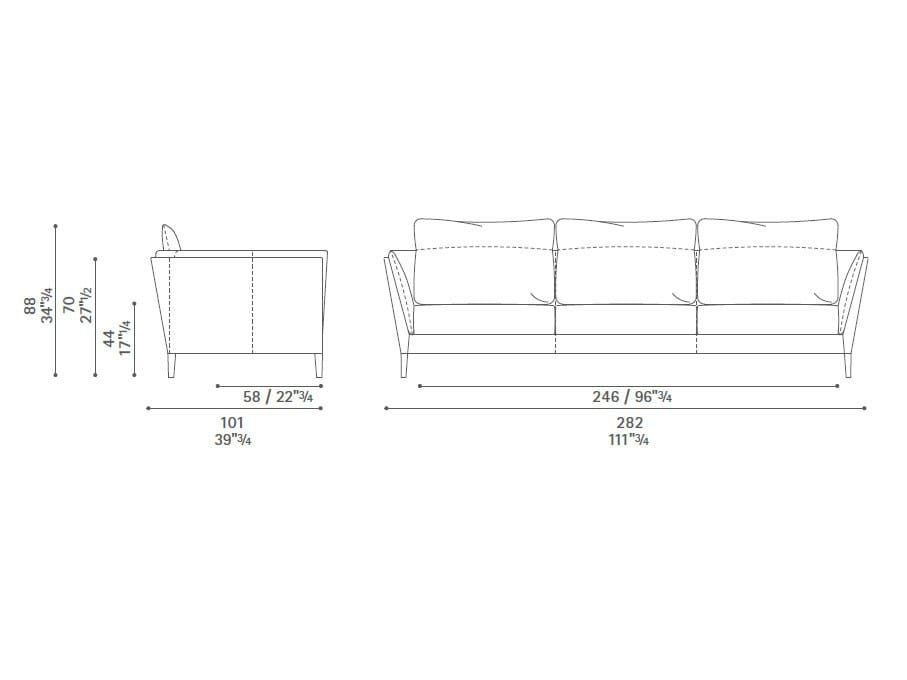 3-местный кожаный диван Poltrona Frau коллекция-диваны и кресла ARCH-00032404 - Вид №7