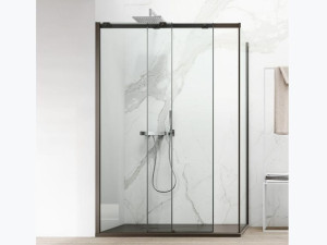 Угловая прямоугольная душевая кабина с раздвижной дверью
