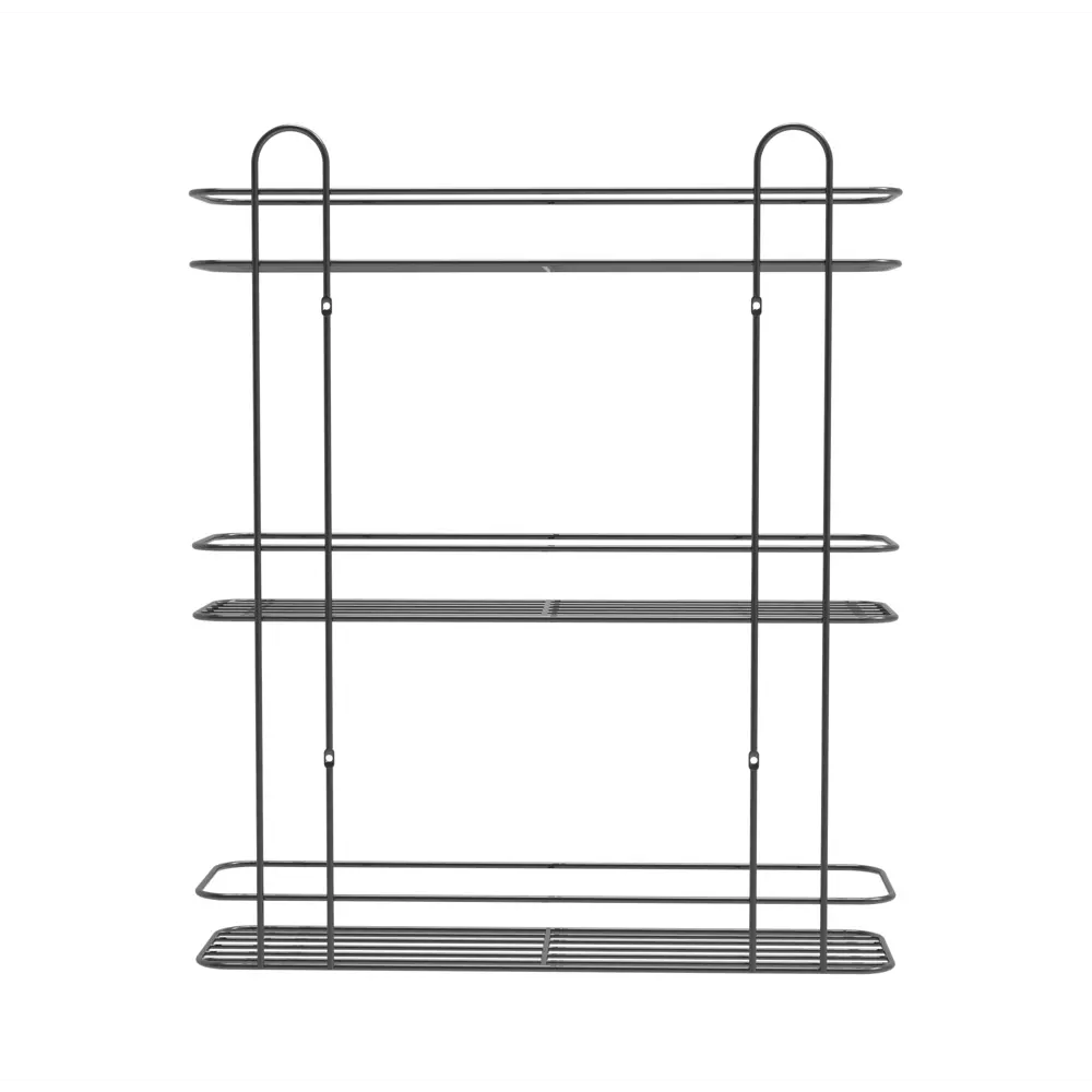 Полка для ванной Lemer Rhine трехъярусная 10x40 см металл цвет графит STLM-2054914 - Вид №2
