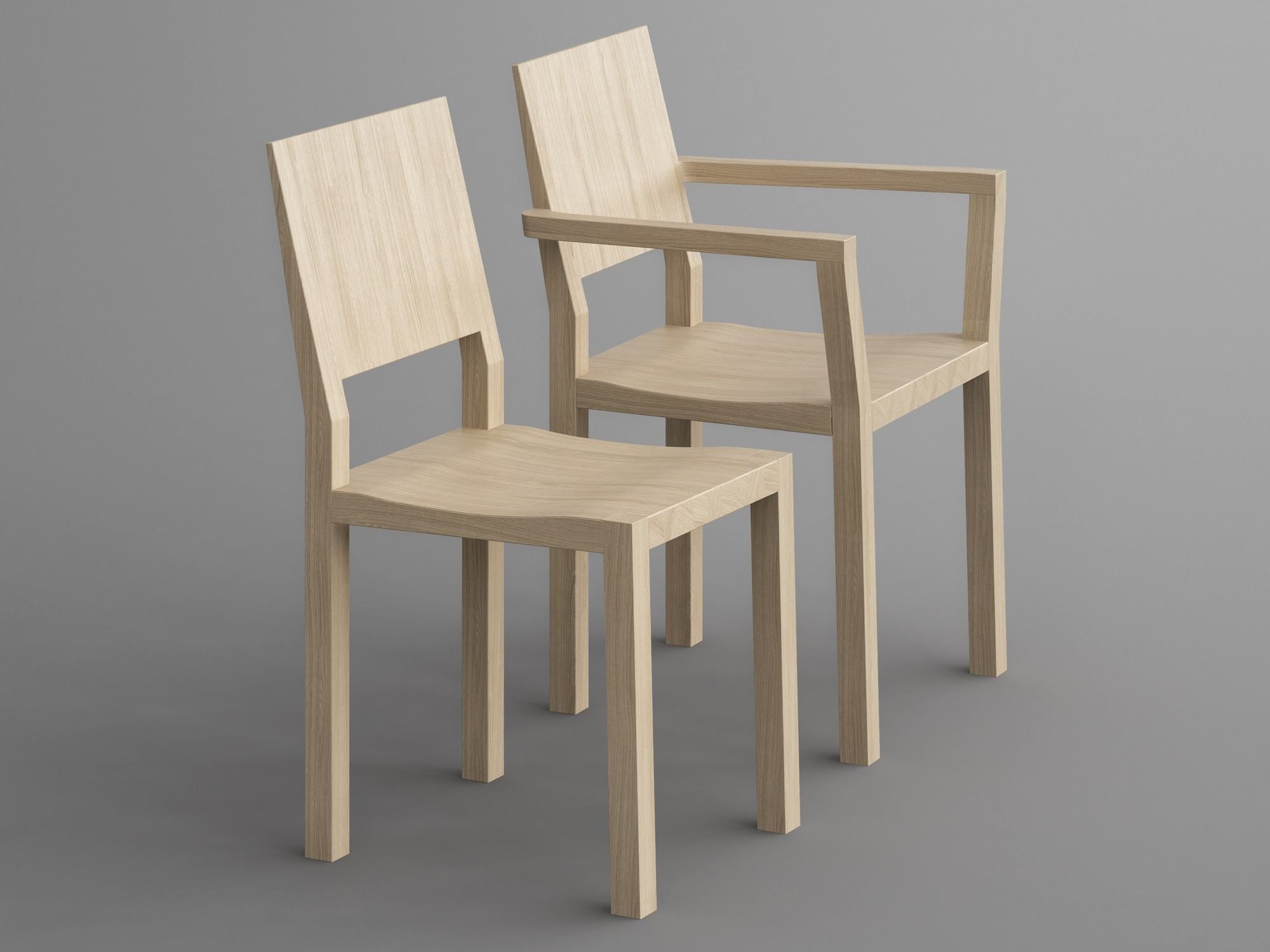 Стул из массива дерева с подлокотниками Vitamin Design ARCH-00027819 - Вид №2