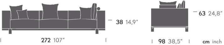 Kettal 3-х местный тканевый садовый диван Molo #42460 - Вид №2