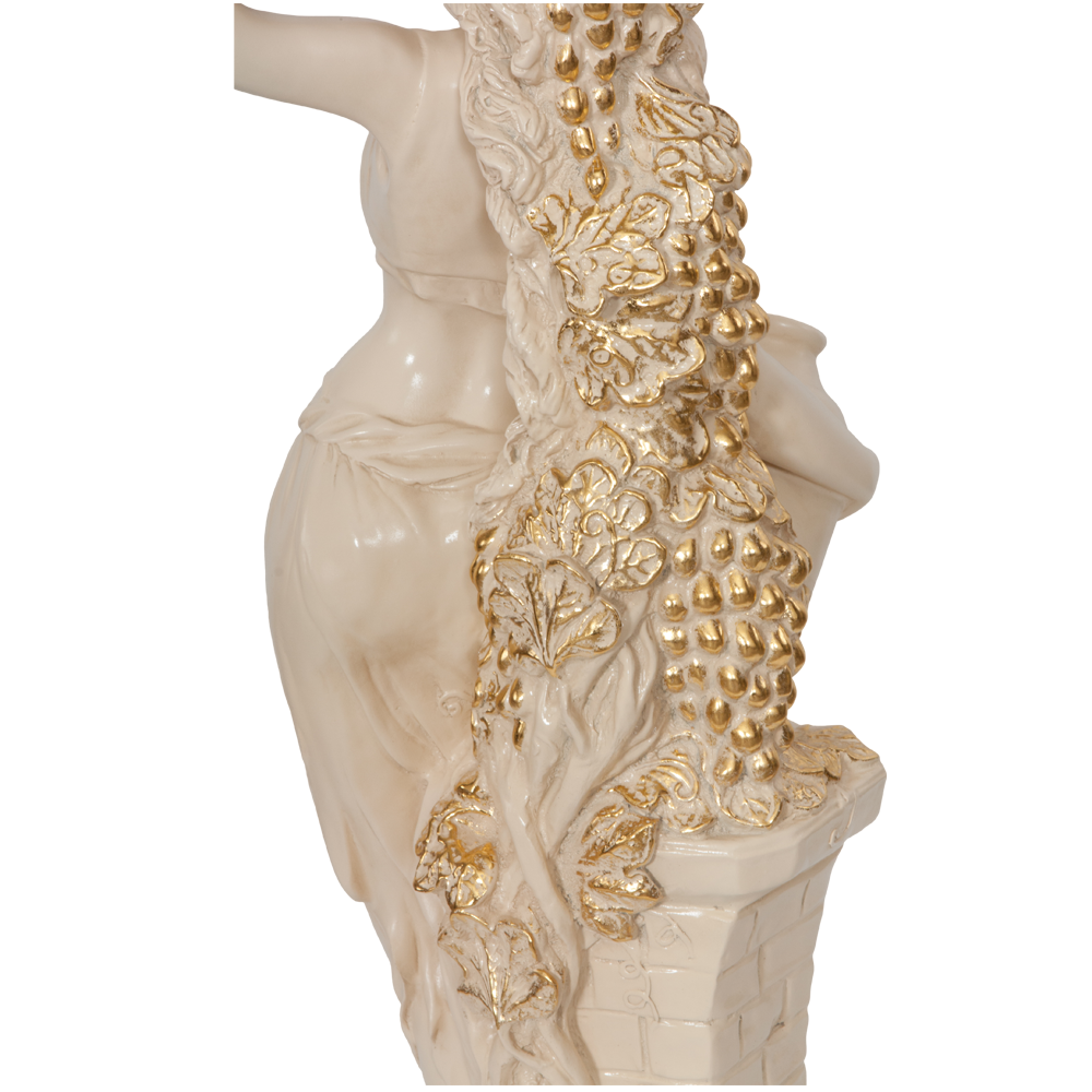 13055 BOGACHO Подставка декоративная Девушка с кувшином Айвори мрамор / ЛМДФ 11486  - Вид №4