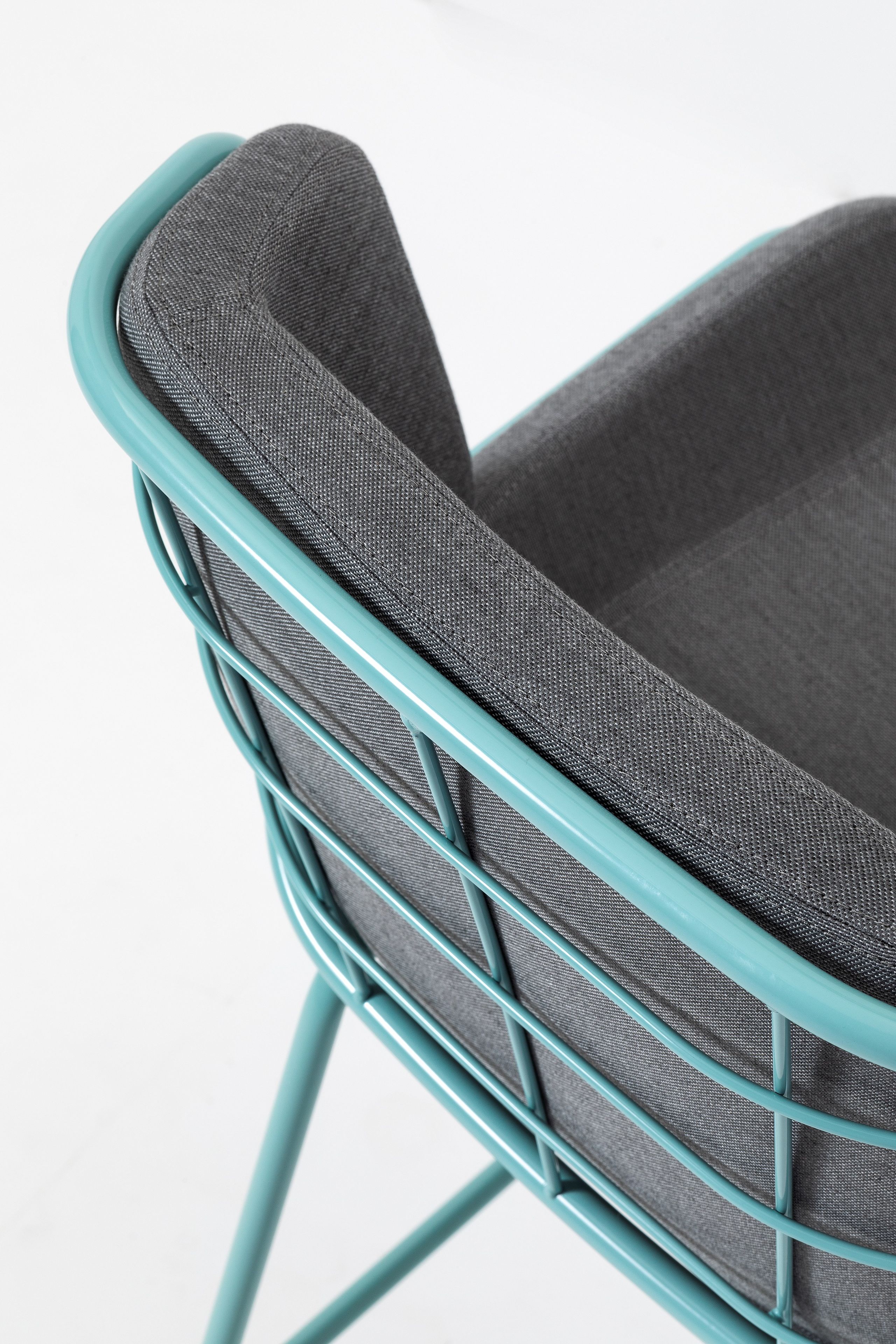 Металлический мягкий табурет с подставкой для ног со спинкой TrabA' Кожа ARCH-00045469 - Вид №29