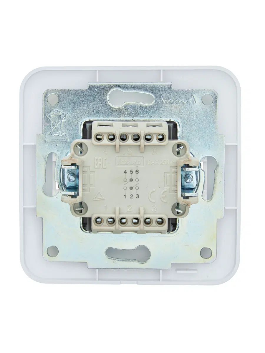 ASTI Выключатель проходной двойной белый LEZARD 7081-0202-106 - Вид №2