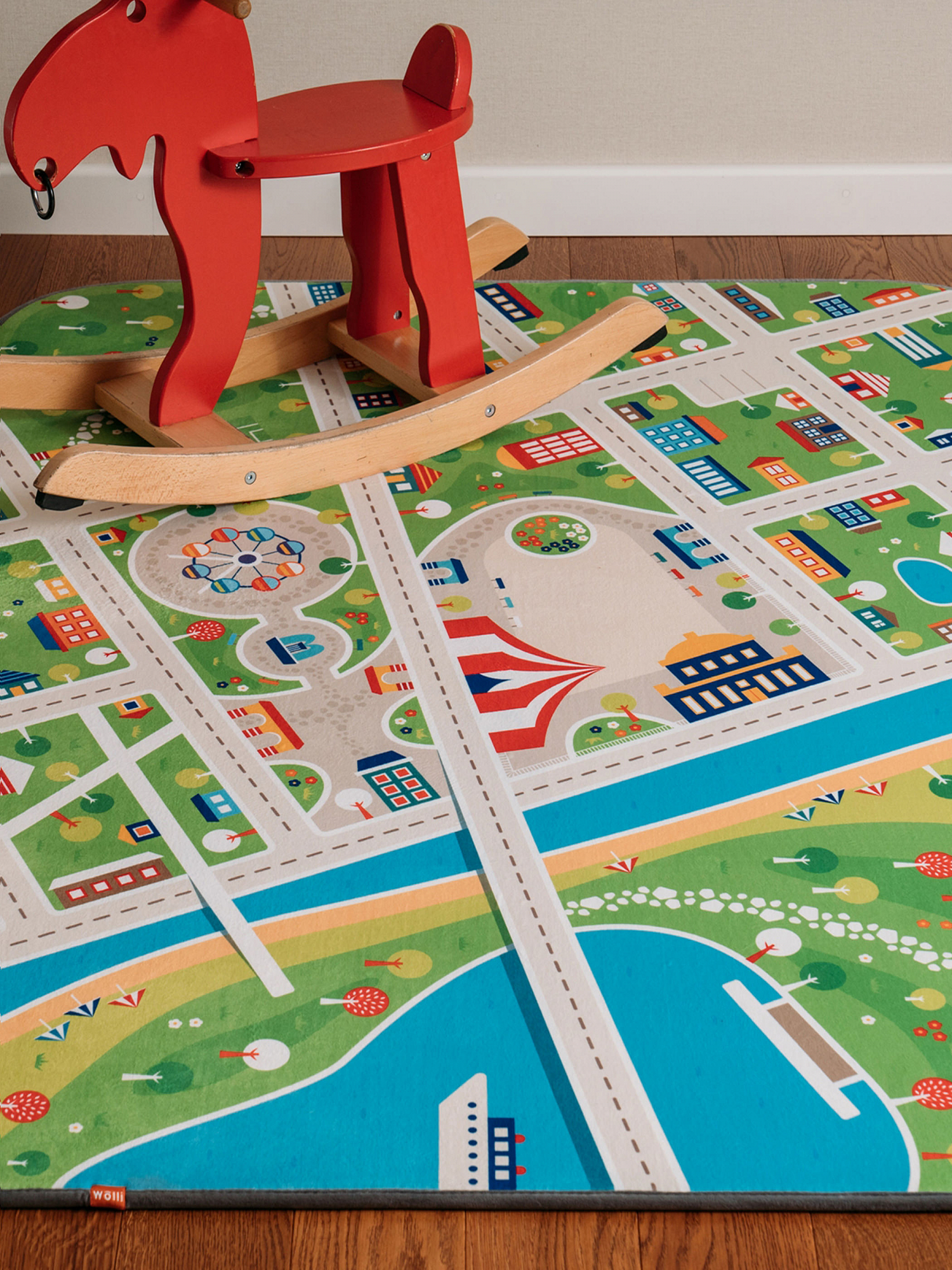 Детский игровой коврик 160х120 см "Маленький город" БЕЛЬМАРКО  351574 Зеленый Santreyd  - Вид №1