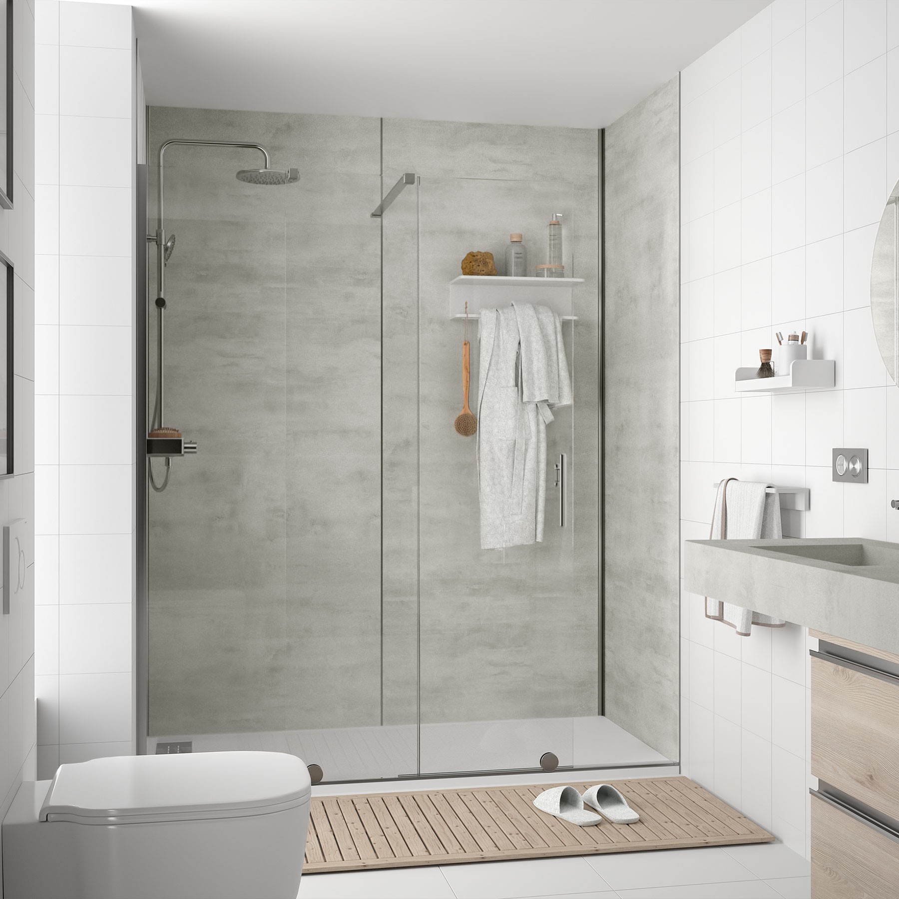 88070 SALGAR Душевая панель ATLAS бетонная на заказ до 799 мм