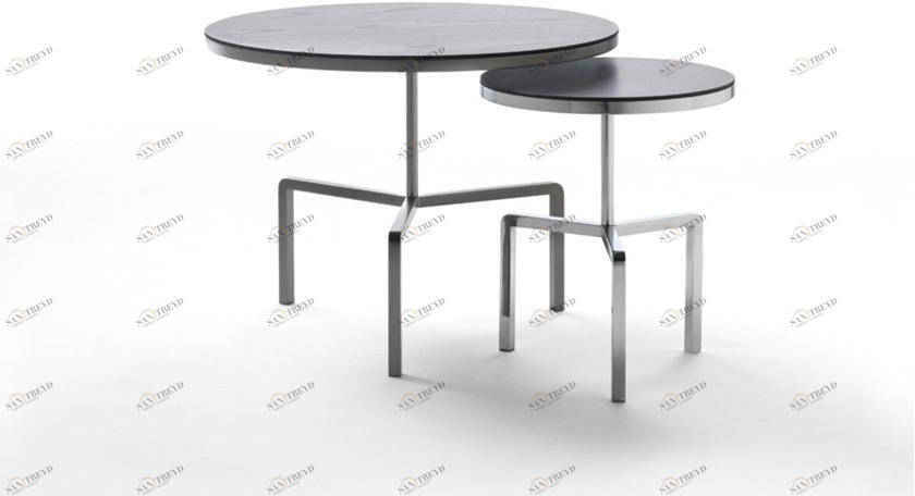 Flexform Круглый журнальный столик со столешницей из обработанного дерева sun-id-1496202