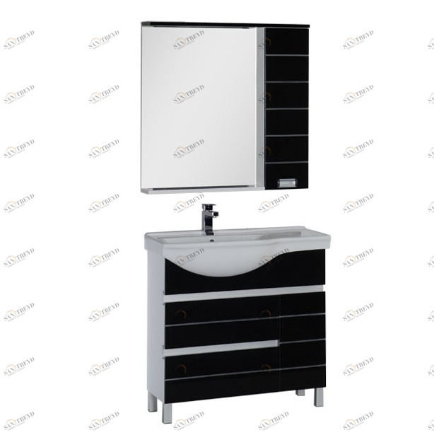 Комплект мебели Aquanet Доминика 90 L черный 00176649