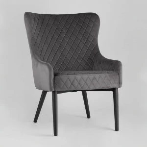 Кресло мягкое с ушами серое вельветовое "Ститч" STOOL GROUP ДИЗАЙНЕРСКИЕ 00-3881936 Серый