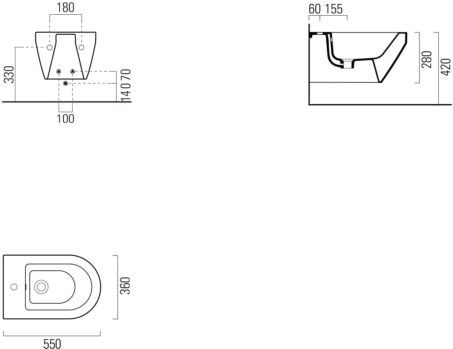 8965111 Биде подвесное Kube GSI ceramica - Вид №5