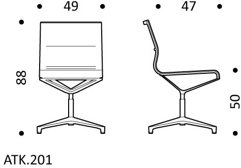 ICF Поворотное офисное кресло из кожи с 4-мя спицами Stick chair sun-id-1354529 - Вид №3