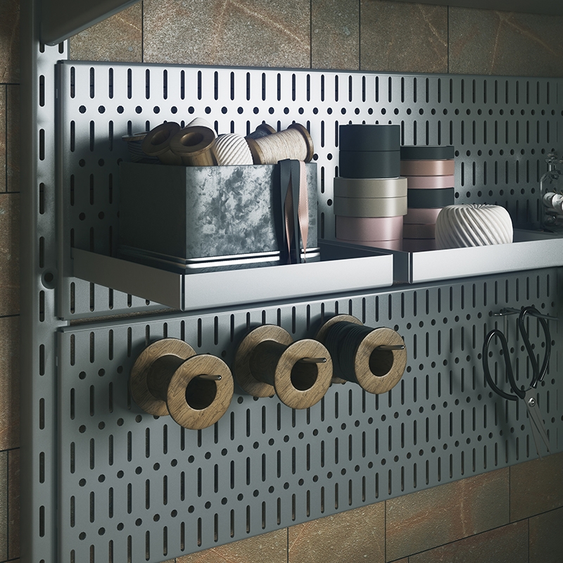 Перфорированная панель , 593х155 мм, серый LJPS0523 Public Steel Россия  - Вид №4