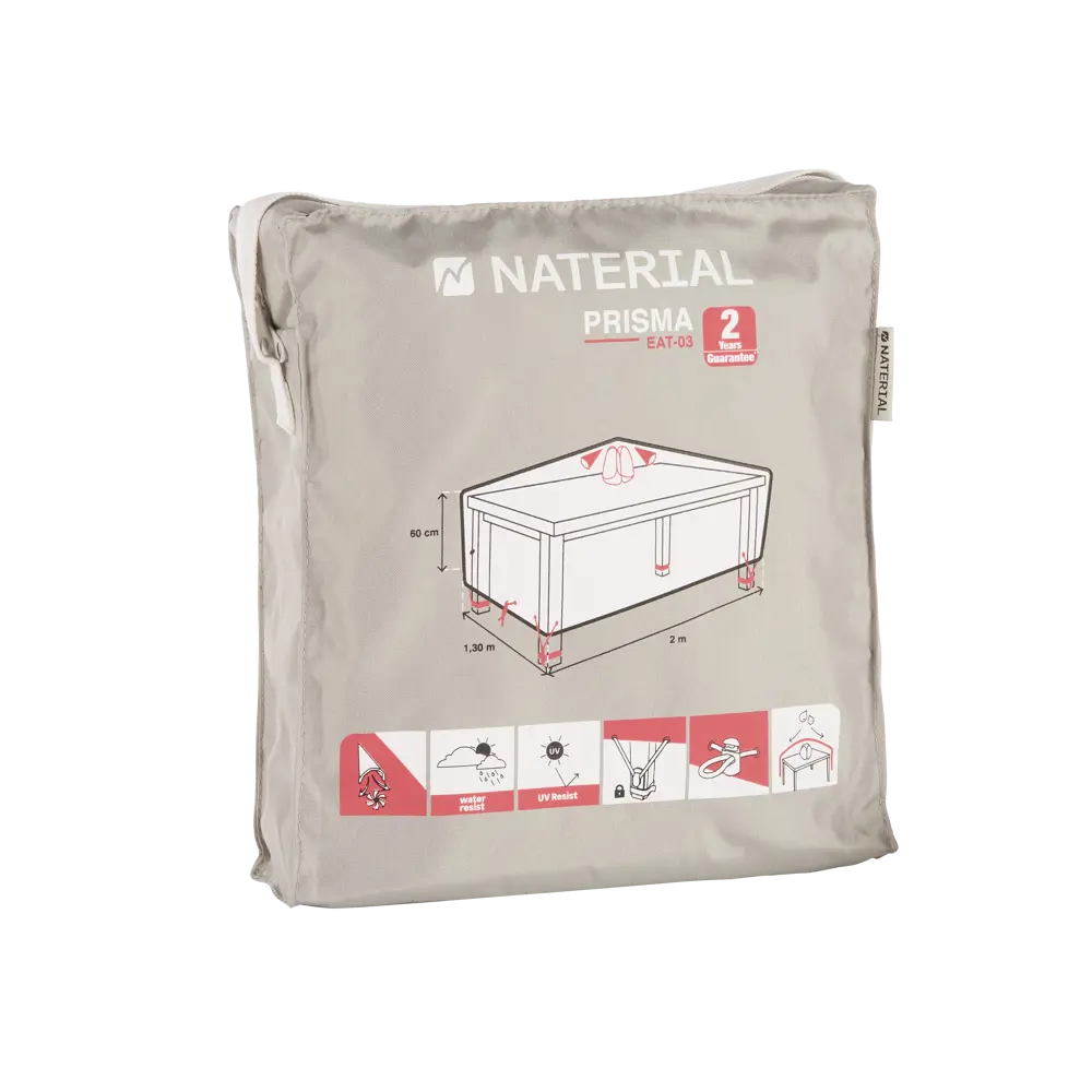 Защитный чехол для стола Naterial 200x80x130 см полиэстер светло-серый 84463528 STLM-2048592 