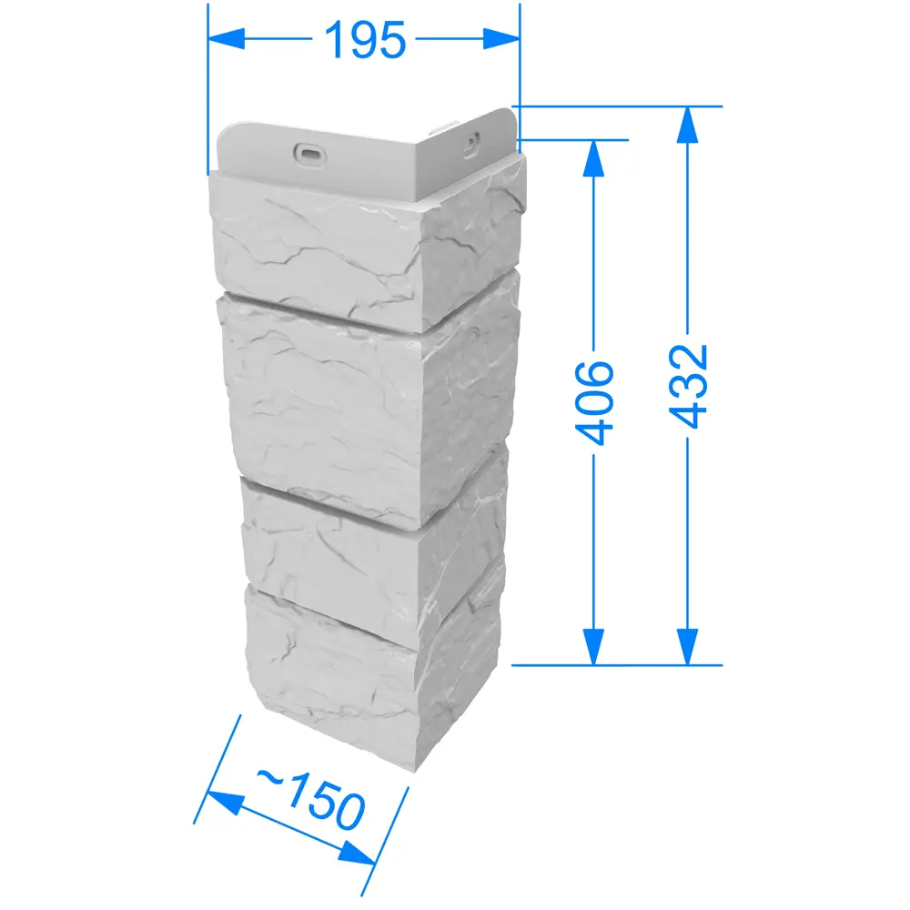 Угол Dacha слоистый камень 406x19.5 мм светло-желтый STLM-2190330 - Вид №1