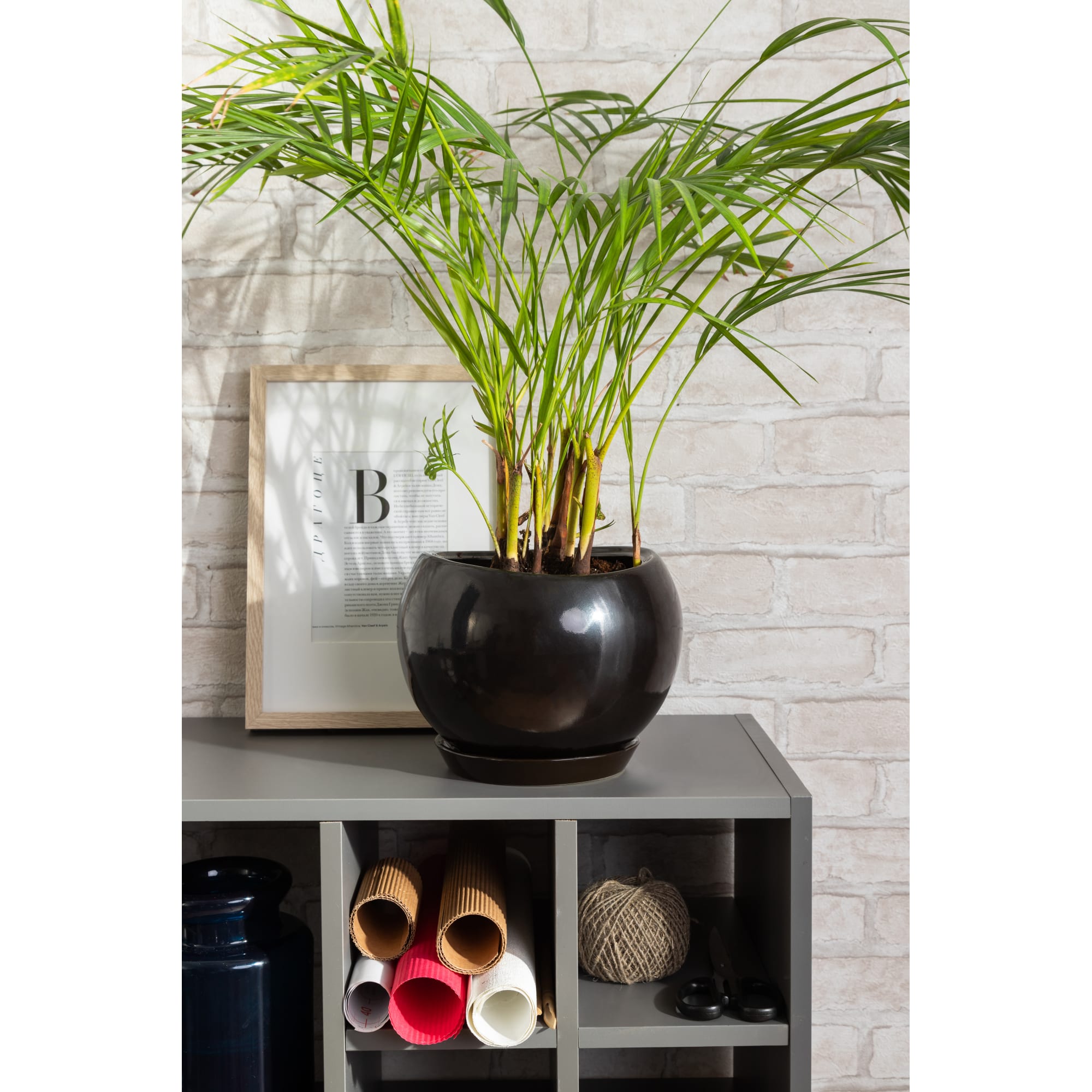 81932594 Горшок цветочный ø20 h18 см v3.5 л керамика чёрный Адель Santreyd - Вид №3