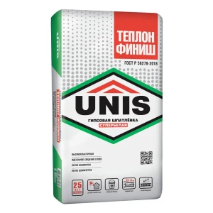 Шпаклевка гипсовая финишная Unis Теплон Финиш Супербелая 15 кг