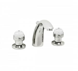 Gentry Home Смеситель для умывальника на три отверстия с выдвижным краном Crystal Никель GH101447