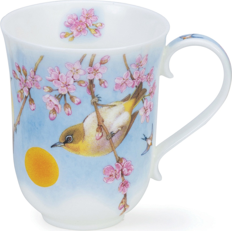 10650728 Dunoon Кружка Dunoon "Птички на голубом.Бремор" 330мл Фарфор костяной 