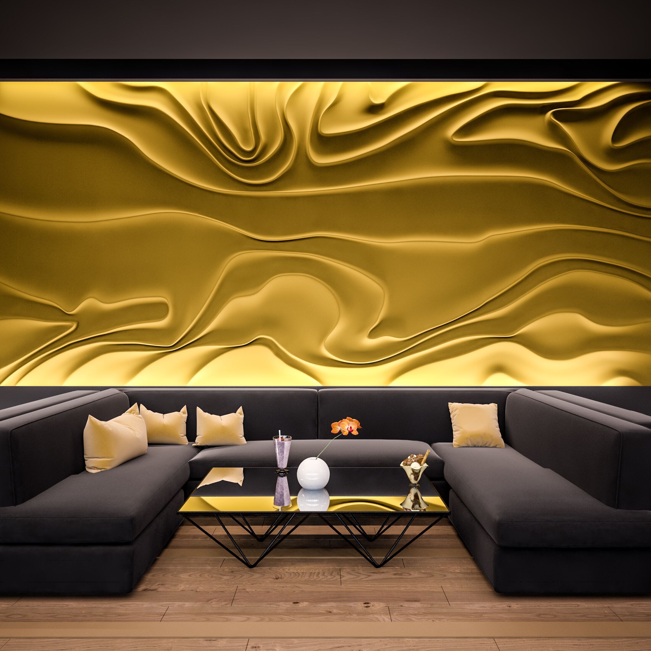 Трехмерная декоративная гипсовая панель WallDeco RAYON ARCH-00094899