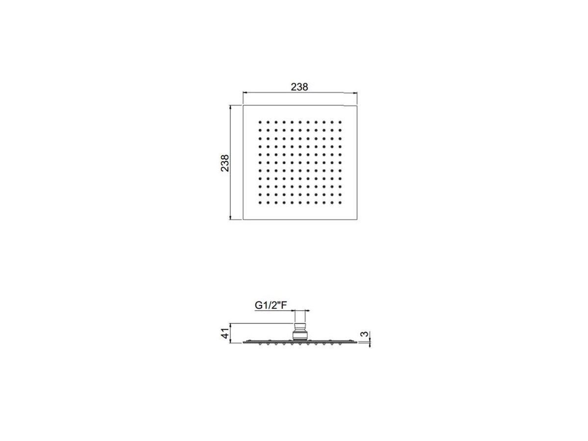 Одиночная душевая головка CARIMALI SOFFIONE MYSLIM QUADRO INOX ISPEZIONABILE ARCH-00127653 - Вид №2