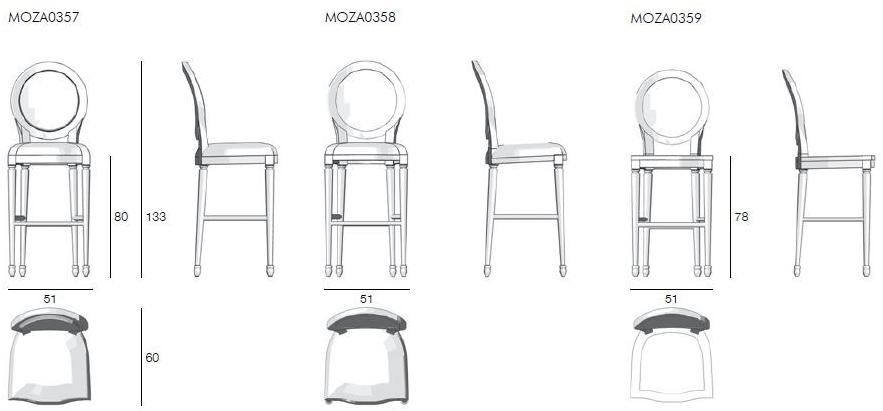 Il Giardino di Legno Табурет из массива дерева с подставкой для ног Mozaic Moza0358 - Вид №2
