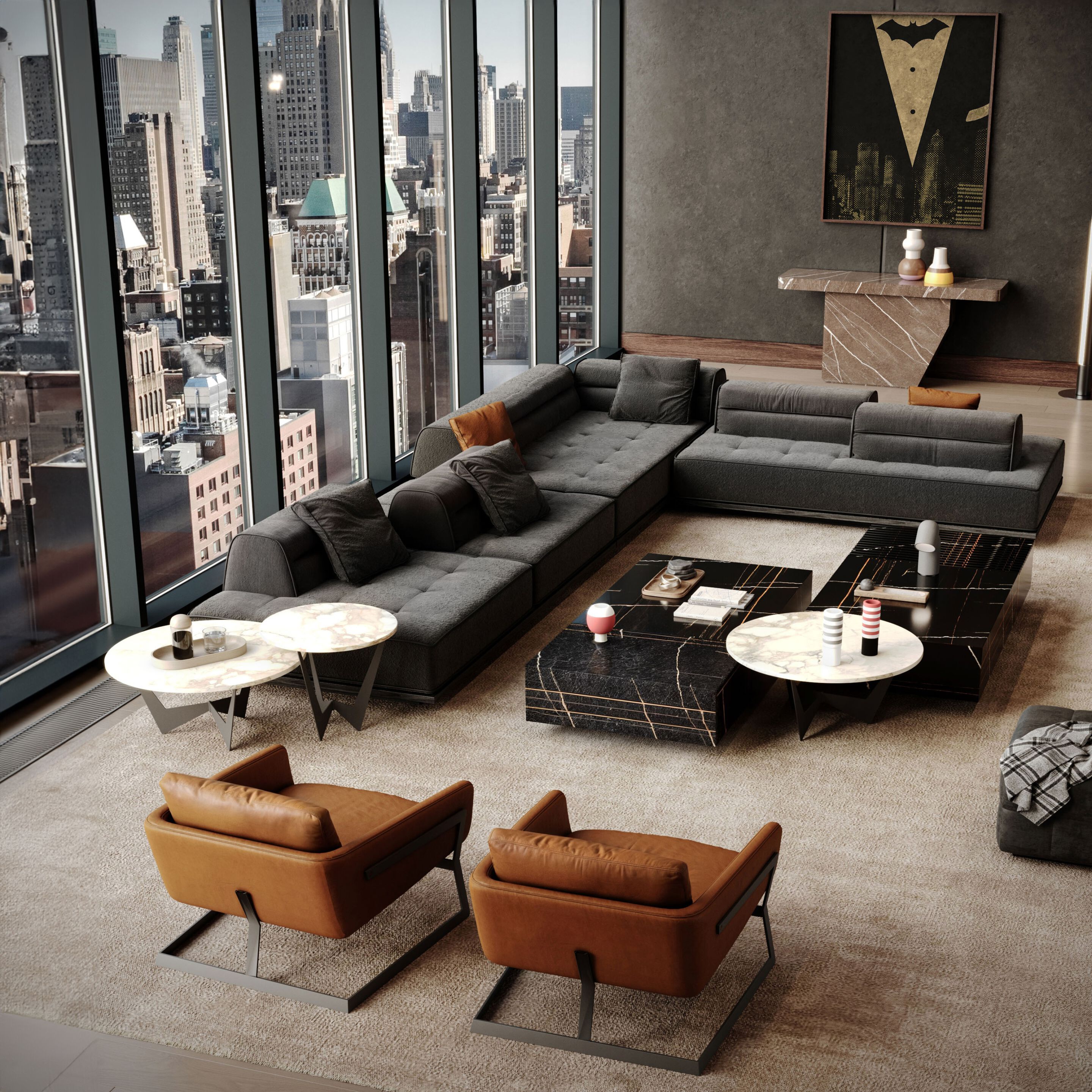 Мраморный консольный стол Wayne Enterprises Home Collection WE-152 ARCH-00092451 - Вид №1