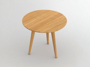 Круглый журнальный столик из массива дерева