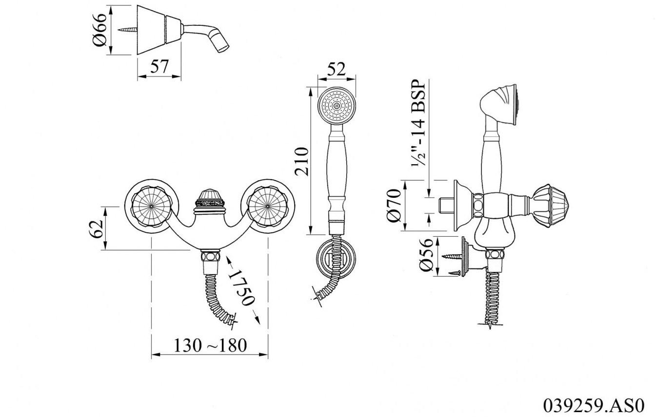 Bronces Mestre Смеситель для душа на 2 отверстия с кристаллами swarovski® Antartica swan sun-id-1423093 - Вид №3