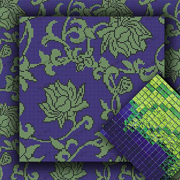 МОЗАИКА ИЗ СТЕКЛА MZ-04 DEEP BLUE ALMA ПАННО 15 MZ04DEEPBLUE