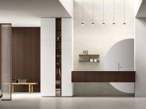 Деревянный умывальник с зеркалом