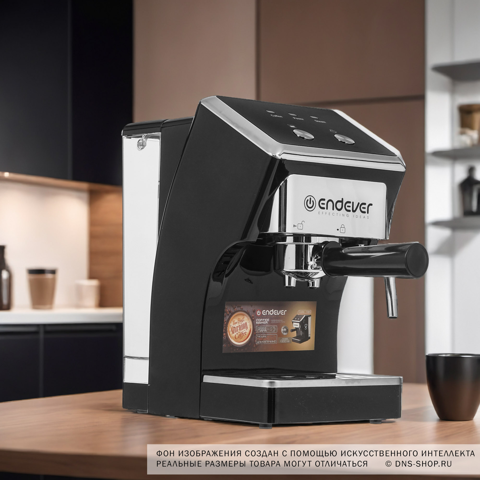 9014973 Кофеварка рожковая Endever Costa-1085 черный STDN-0140996 - Вид №11
