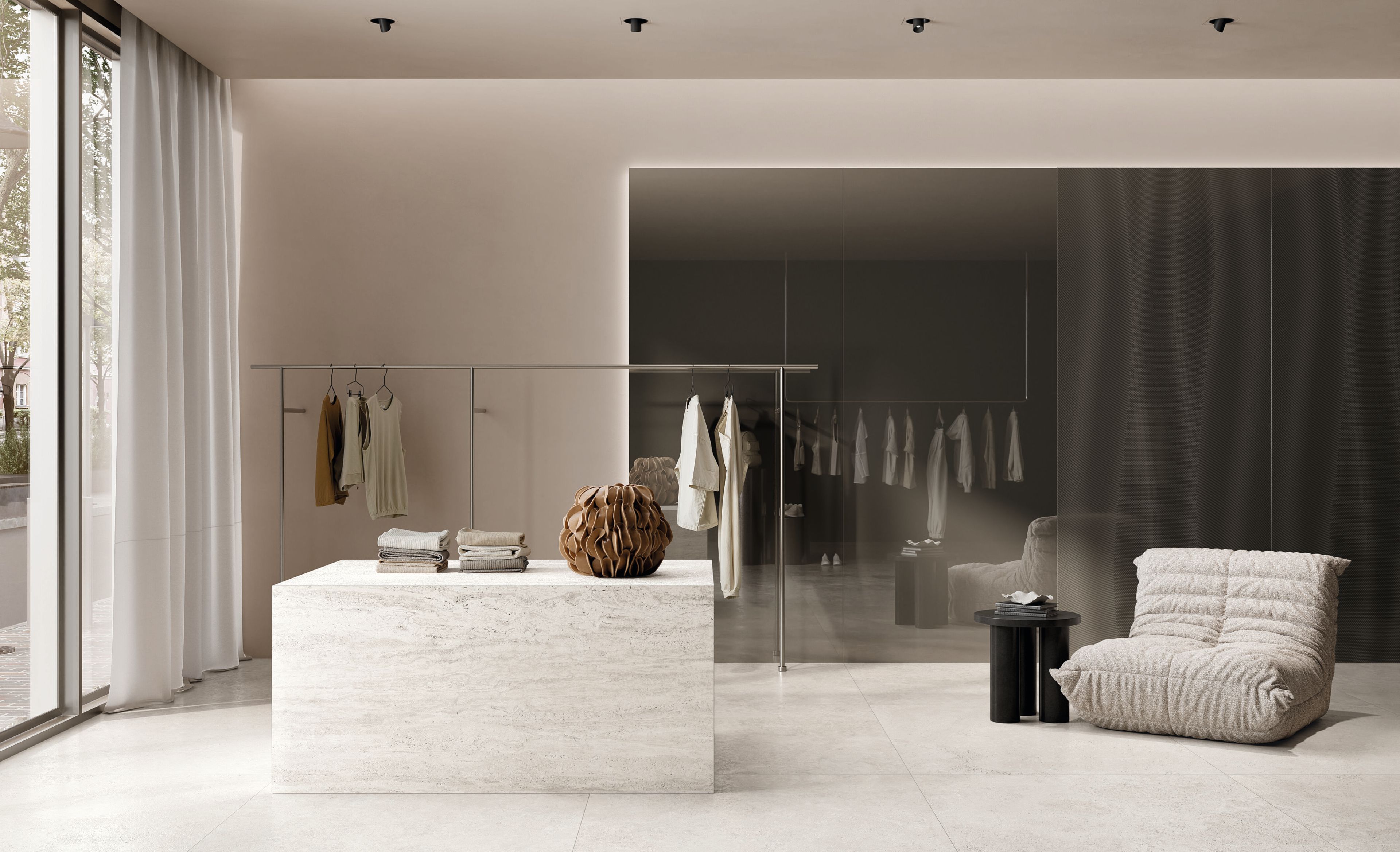 Кухонный топ из керамогранита с эффектом травертина CERAMICA FONDOVALLE MYTOP ARCH-00133467 - Вид №1