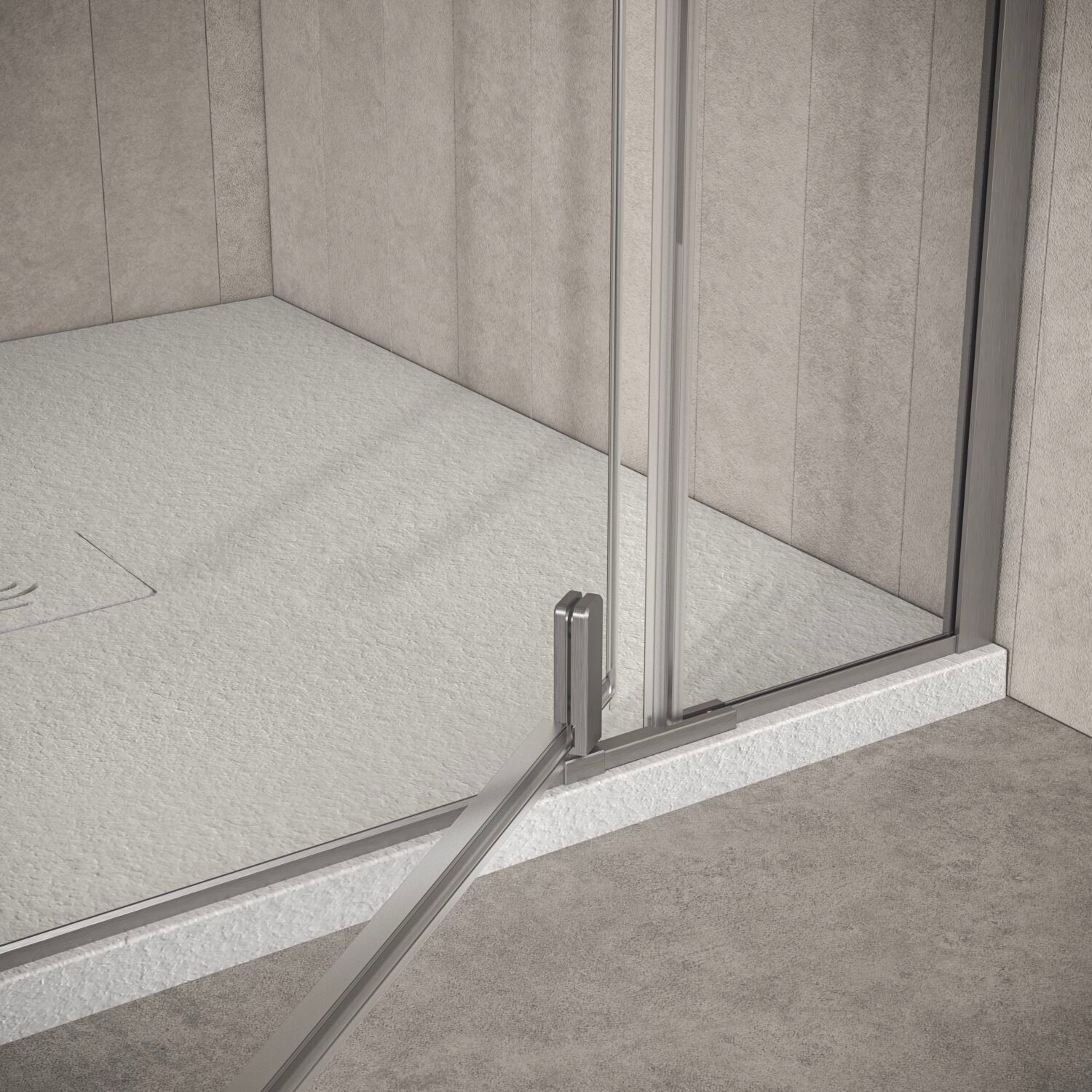 Угловая душевая кабина из закаленного стекла с распашной дверью Kinedo Pure Alu-8 ARCH-00100360 - Вид №4