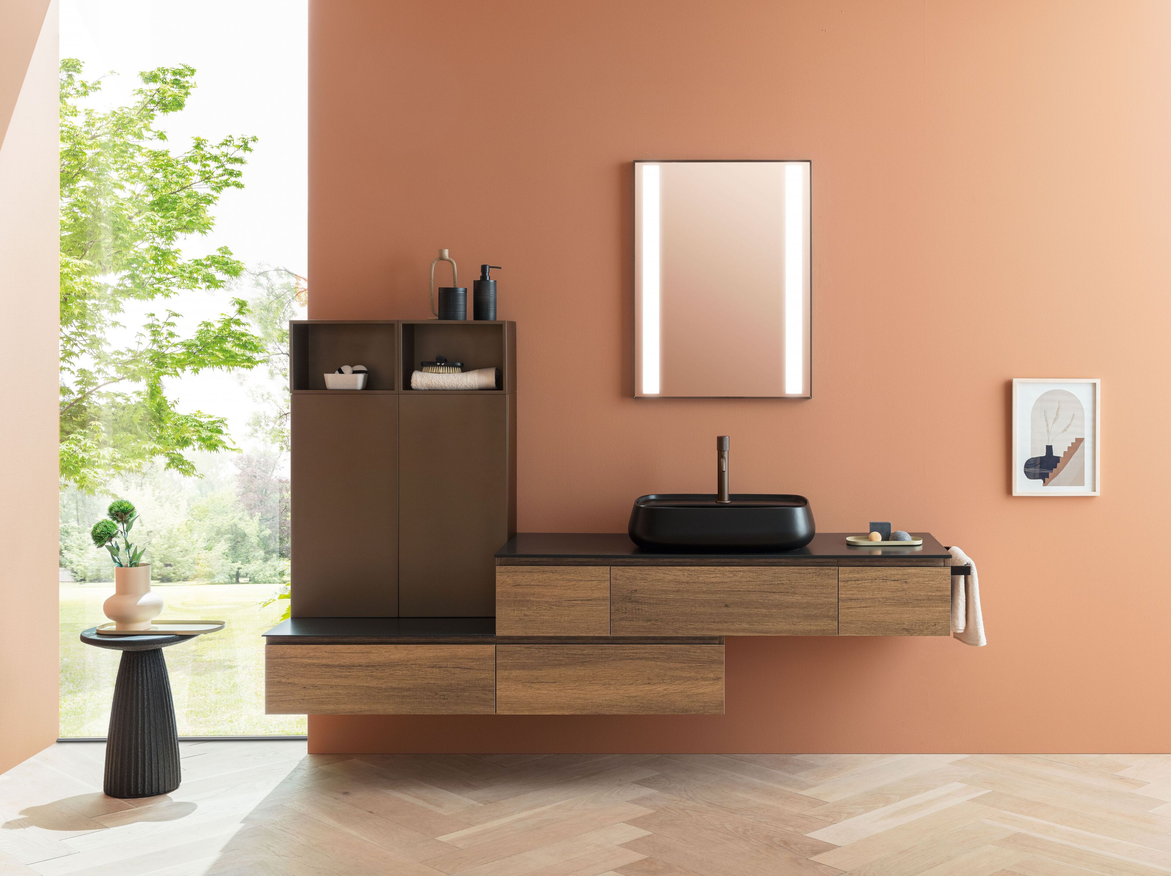 Подвесной умывальник из термо текстурированного и лакированного металла ARBLU Dress System ARCH-00139601