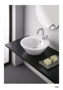 A008 Накладная раковина на столешницу  круглая Neroceramica BASINS