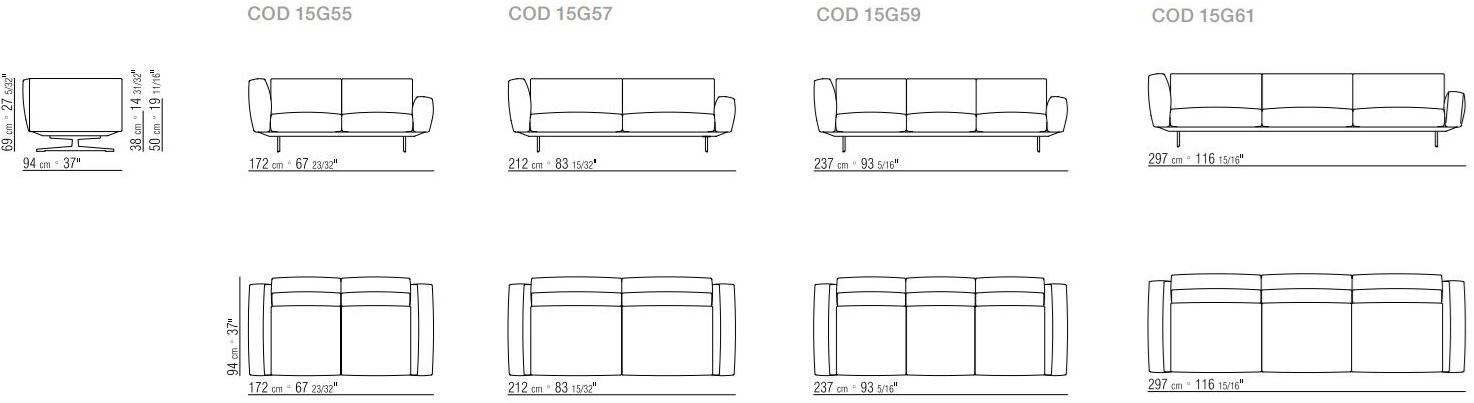 Flexform 3-х местный тканевый диван со съемным чехлом Soft dream sun-id-1423045 - Вид №4