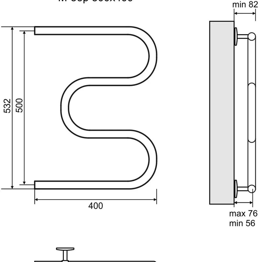 Equation: Водяной полотенцесушитель M-образный для ванной 16966205 STLM-0007303 - Вид №2