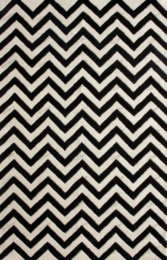 Ковер Zig Zag чёрный 120х180 DOLLY CAPRETS ДИЗАЙНЕРСКИЕ, ЗИГ ЗАГ 015226 Белый;чёрный 