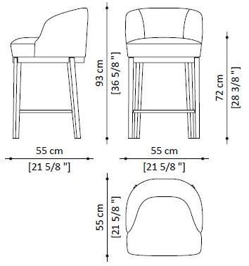 Paolo Castelli Высокий кожаный табурет с подлокотниками Venice sun-id-1347508 - Вид №4