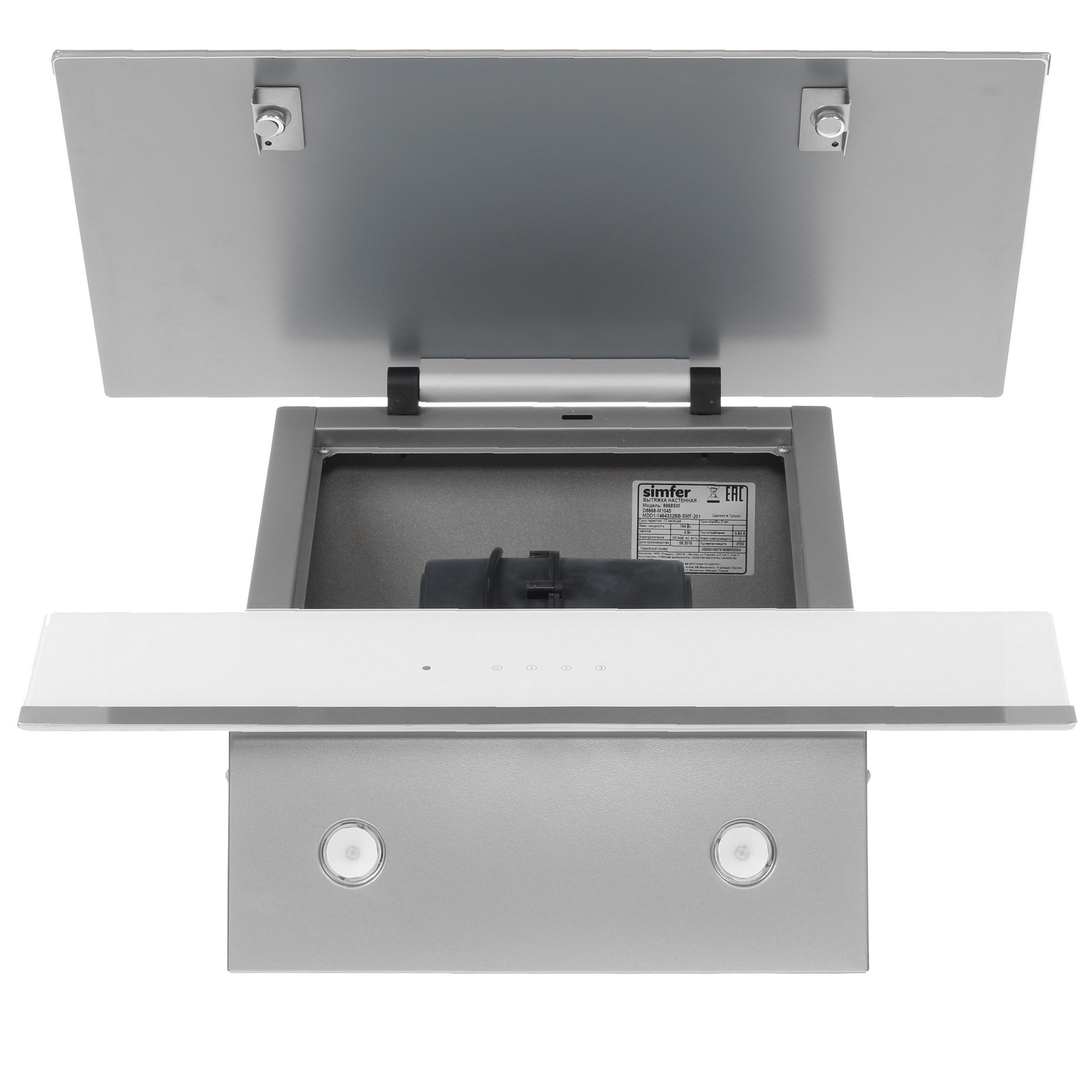 1115552 Вытяжка наклонная Simfer 8668SM белый STDN-0122564 - Вид №8